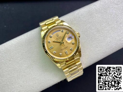 Rolex Day Date M128238-0008 1:1 Best Edition EW Factory Champagne Dial Swiss ETA3255 - Imagen 6