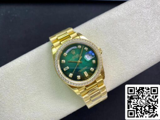 Rolex Day Date M128348RBR-0035 1:1 Best Edition EW Factory Gradient Green Dial - Imagen 6