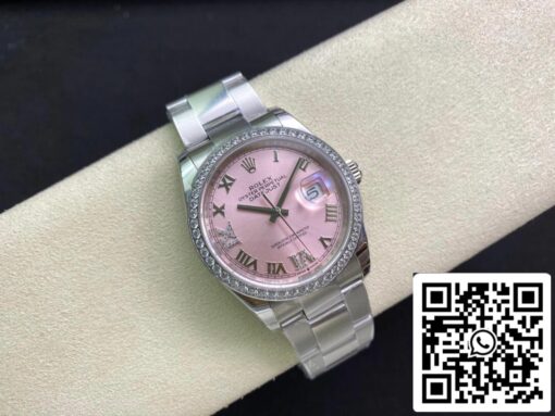 Rolex Datejust M126284RBR-0024 1:1 Best Edition EW Factory Pink Dial - Imagen 6