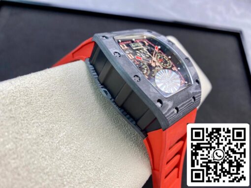 Richard Mille RM011 1:1 Best Edition KV Factory V3 Red Rubber Strap - immagine 6