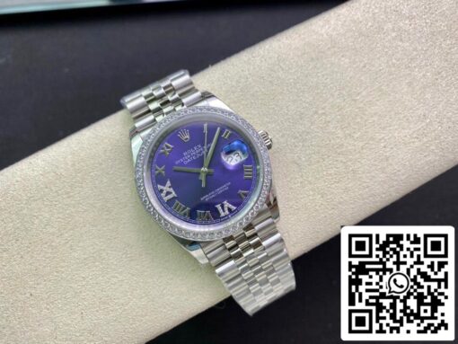 Rolex Datejust M126284RBR-0013 1:1 Best Edition EW Factory Purple Dial - Imagen 6