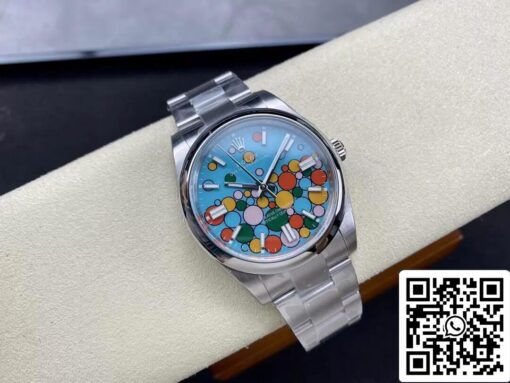 Rolex Oyster Perpetual M124300-0008 41MM 1:1 Best Edition EW Factory Turquoise Blue Dial - Image 6