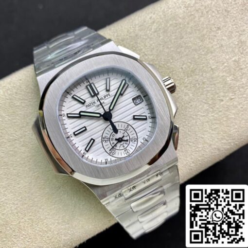 Patek Philippe Nautilus 5980/1A-019 1:1 Best Edition 3K Factory V2 White Dial – Image 5