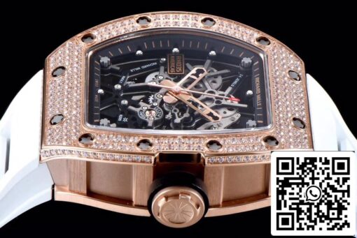 Richard Mille RM035 Americas 1:1 Best Edition KV Factory Rose Gold Diamond Case - immagine 5