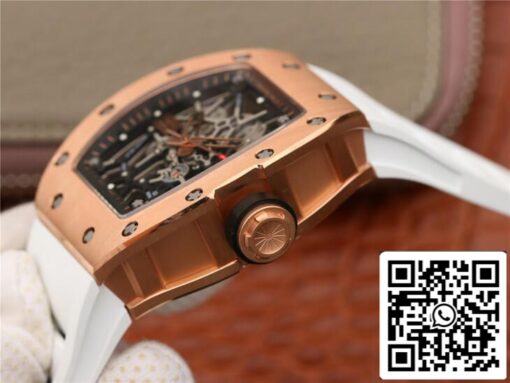 Richard Mille RM035 Americas KV Factory 1:1 Best Edition Rose Gold White Strap - immagine 6