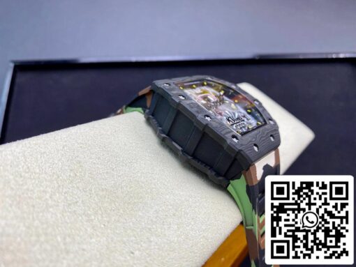 Richard Mille RM-011 1:1 Best Edition KV Factory V2 Carbon Fiber Camo Strap - immagine 8