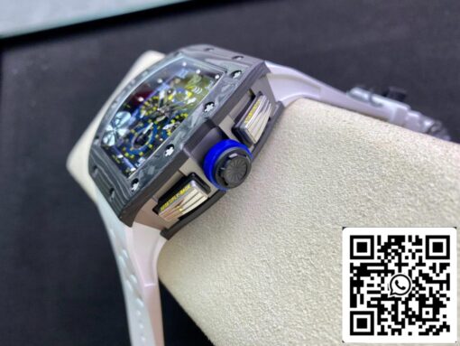 Richard Mille RM011 1:1 Best Edition KV Factory Carbon Fiber White Strap - Image 5