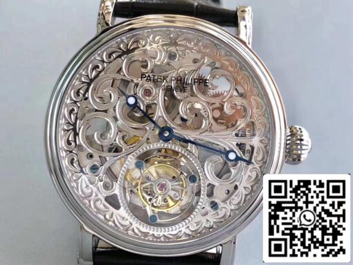 Patek Philippe Tourbillon P83000 1:1 Best Edition Silver Dial Swiss Tourbillon - Imagen 4