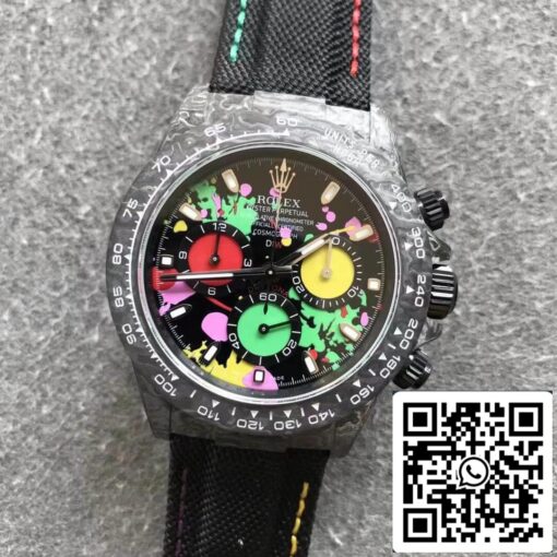 Rolex Daytona Cosmograph Carbon Fiber Diw Customized Version 1:1 Best Edition Noob Factory Color Dial - Image 5