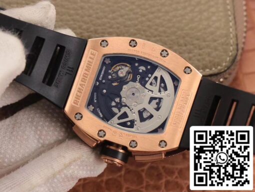 Richard Mille RM011 RG/5423 1:1 Best Edition KV Factory Rose Gold Diamond Swiss Movement - immagine 7