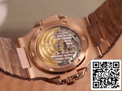 Patek Philippe Nautilus 5719-10G Rose Gold Diamond 1:1 Best Edition R8 Factory Gradient Brown Dial Swiss Cal.324 S‌ C — изображение 7