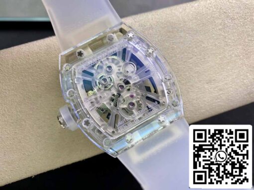 Richard Mille RM12-01 1:1 Best Edition RM Factory Tourbillon Transparent Version White Strap - Imagen 4