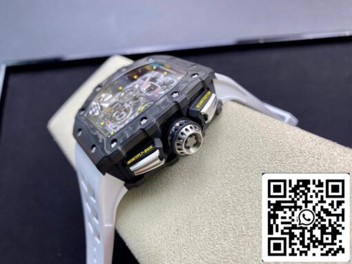 Richard Mille RM011-03 1:1 Best Edition KV Factory Carbon Fiber White Strap - Image 5