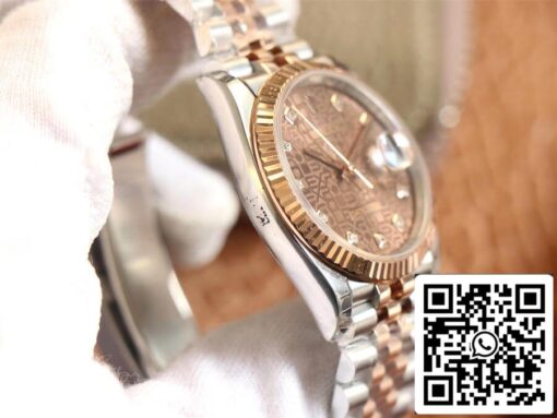 Rolex Datejust M126231-0025 1:1 Best Edition EW Factory Rose Gold Chocolate Color Dial - Imagen 5