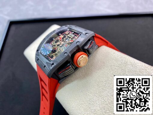 Richard Mille RM011 1:1 Best Edition KV Factory V3 Red Rubber Strap - immagine 5