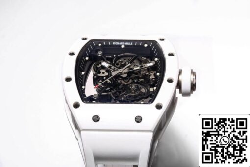 Richard Mille RM-055 1:1 Best Edition BBR Factory V2 White Ceramic Case - Image 3