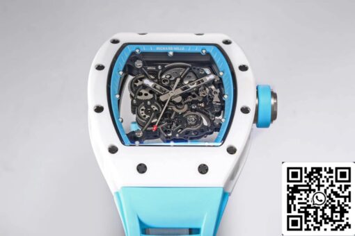 Richard Mille RM-055 1:1 Best Edition BBR Factory Ceramic Case Blue Strap - Image 6