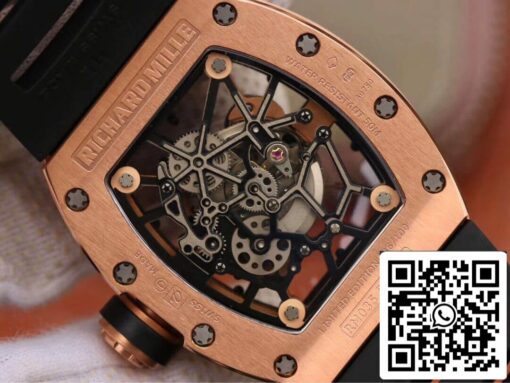 Richard Mille RM035 Americas KV Factory 1:1 Best Edition Rose Gold Black Strap - immagine 5