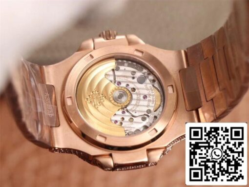 Patek Philippe Nautilus 5719-10G Rose Gold Diamond 1:1 Best Edition R8 Factory Gradient Brown Dial Swiss Cal.324 S‌ C — изображение 8