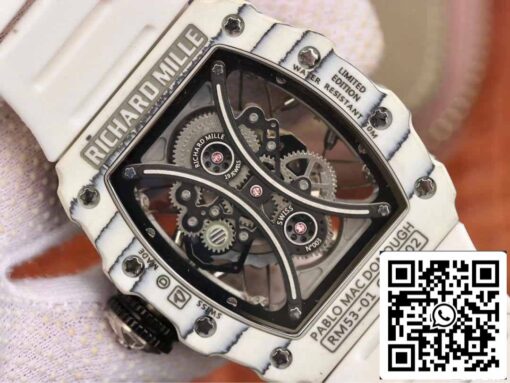 Richard Mille RM53-01 1:1 Best Edition KV Factory White TPT Carbon Fiber - Image 4