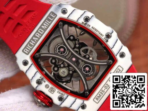 Richard Mille RM53-01 1:1 Best Edition KV Factory TPT Carbon Fiber Red Strap - Image 6