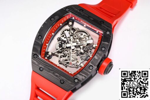 Richard Mille RM055 NTPT 1:1 Best Edition BBR Factory Carbon Fiber Red Strap - Image 3