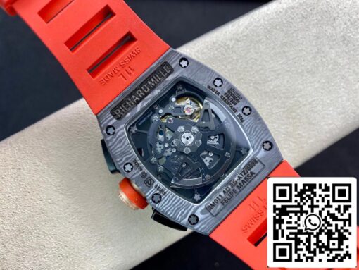 Richard Mille RM011 1:1 Best Edition KV Factory V3 Red Rubber Strap - immagine 3