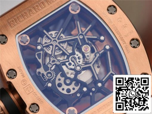 Richard Mille RM035 Americas KV Factory 1:1 Best Edition Rose Gold White Strap - immagine 4