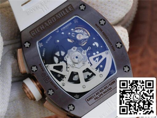 Richard Mille RM011 1:1 Best Edition KV Factory Ceramic White Strap - immagine 5