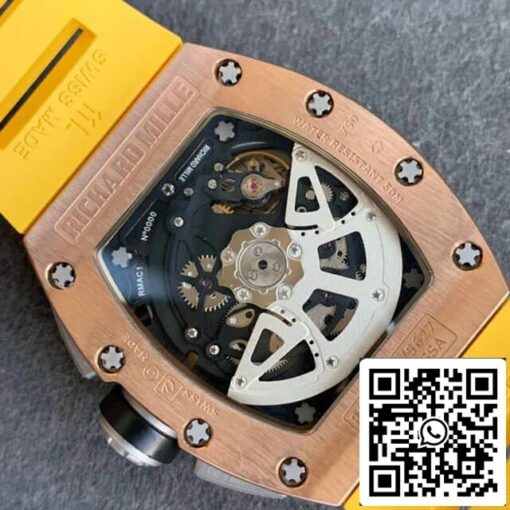 Richard Mille RM011 1:1 Best Edition KV Factory Rose Gold Rubber Strap - immagine 4