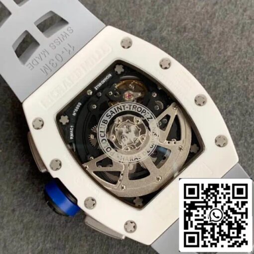 Richard Mille RM-011 1:1 Best Edition KV Factory White Ceramic Case - immagine 2