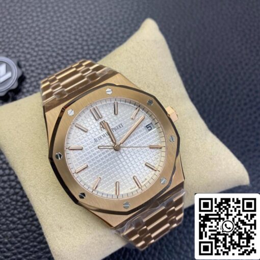 Audemars Piguet Royal Oak 15500 1:1 Best Edition ZF Factory Rose Gold White Dial EU Watch Store