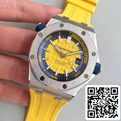 Audemars Piguet Royal Oak Offshore Diver 15710ST.OO.A051CA.01 JF Factory 1:1 Best Edition Swiss ETA3120 Yellow Textured Dial EU Watch Store