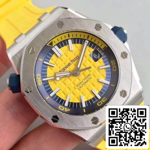 Audemars Piguet Royal Oak Offshore Diver 15710ST.OO.A051CA.01 JF Factory 1:1 Best Edition Swiss ETA3120 Yellow Textured Dial EU Watch Store