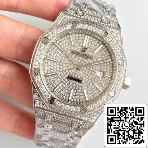 Audemars Piguet Royal Oak Series 15400.OR 1:1 Best Edition Swiss ETA3120 Full Diamond Dial EU Watch Store