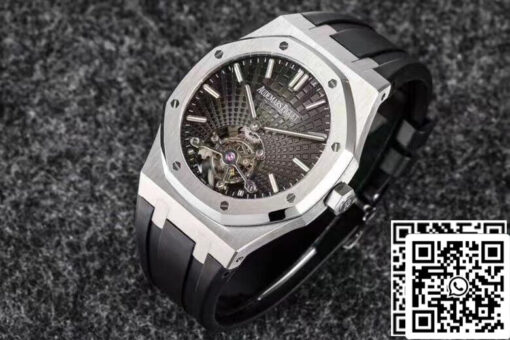 Audemars Piguet Royal Oak Tourbillon 1:1 Best Edition R8 Factory V3 Black Strap EU Watch Store