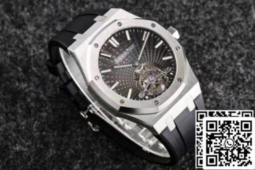 Audemars Piguet Royal Oak Tourbillon 1:1 Best Edition R8 Factory V3 Black Strap EU Watch Store