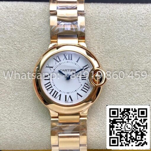 Ballon Bleu De Cartier 28MM WGBB0007 1:1 Best Edition V6 Factory White Dial US Replica Watch