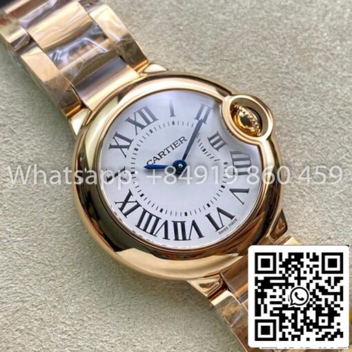 Ballon Bleu De Cartier 28MM WGBB0007 1:1 Best Edition V6 Factory White Dial US Replica Watch