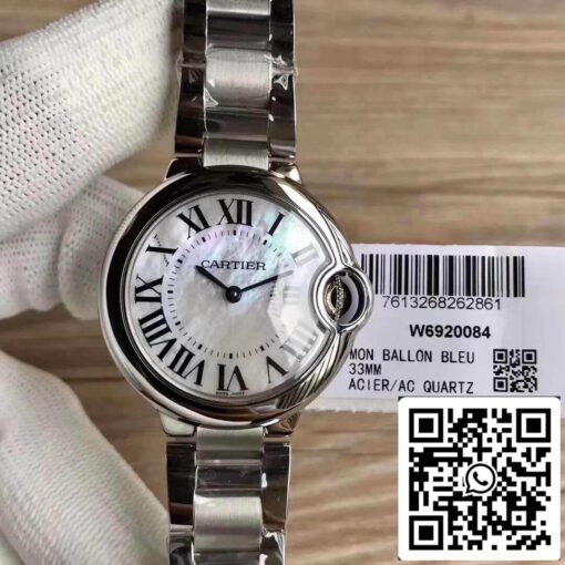 Ballon Bleu De Cartier 33 W6920084 V6 Factory 1:1 Best Edition Swiss Ronda Quartz US Replica Watch