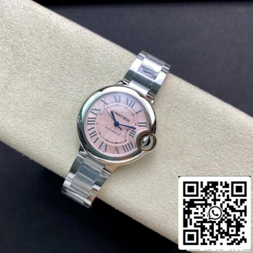 Ballon Bleu De Cartier 33MM W6920100 1:1 Best Edition V6 Factory Pink Dial US Replica Watch