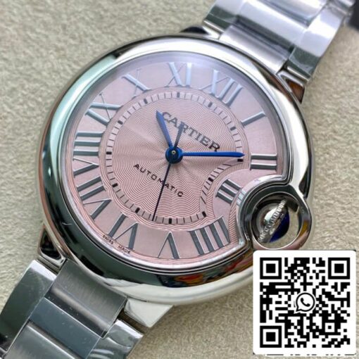 Ballon Bleu De Cartier 33MM W6920100 1:1 Best Edition V6 Factory Pink Dial US Replica Watch