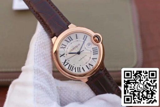 Ballon Bleu De Cartier 42 WGBB0017 V9 Factory 1:1 Best Edition Swiss ETA2824-2 Rosegold Wrapped Silver Dial US Replica Watch