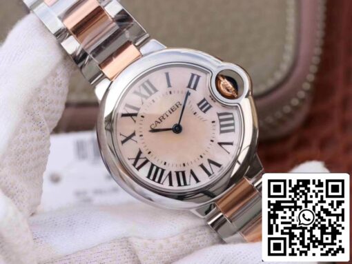 Ballon Bleu De Cartier Ladies 33MM W69201 V6 Factory 1:1 Best Edition Swiss ETA076 US Replica Watch