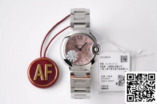 Ballon Bleu De Cartier Quartz 28MM W6920038 1:1 Best Edition AF Factory Pink Dial US Replica Watch