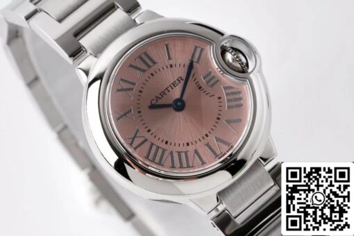 Ballon Bleu De Cartier Quartz 28MM W6920038 1:1 Best Edition AF Factory Pink Dial US Replica Watch