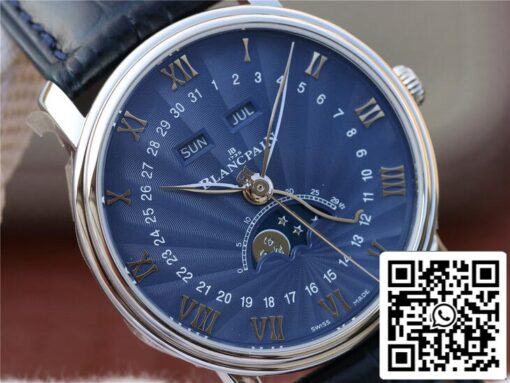 Blancpain Villeret 6654-1529-55B 1:1 Best Edition OM Factory V2 Blue Dial US Replica Watch