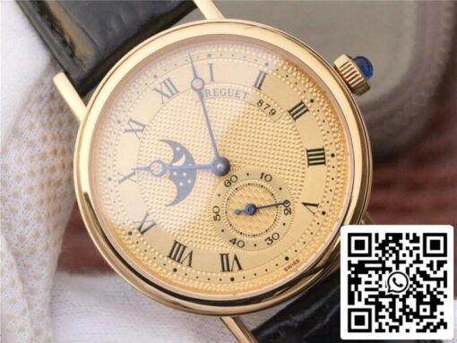 Breguet Classique Moonphase 4396 Men Watches 1:1 Best Edition Swiss ETA5165R Gold Dial US Replica Watch