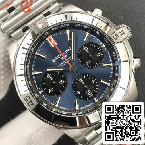 Breitling Chronomat AB0134101C1A1 1:1 Best Edition GF Factory Stainless Steel Blue Dial US Replica Watch