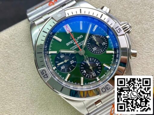 Breitling Chronomat AB01343A1L1A1 1:1 Best Edition GF Factory Green Dial US Replica Watch